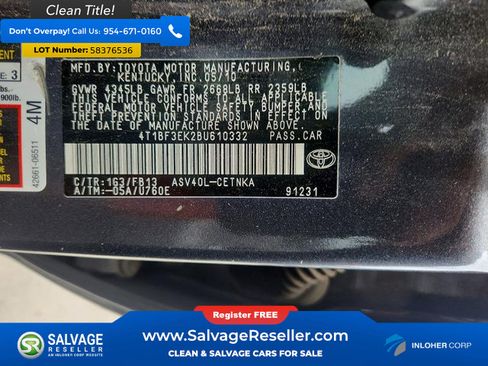 Used 2011 Toyota Camry LE FWD image 16