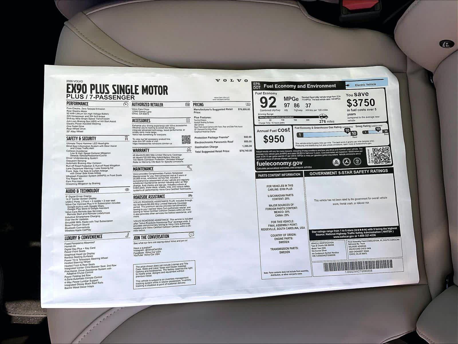 New 2026 Volvo EX90 Plus RWD image 37