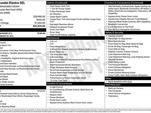 Used 2021 Hyundai Elantra SEL w/ Cargo Package FWD image 4