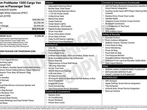 New 2026 RAM ProMaster 1500 w/ Safety Group image 3