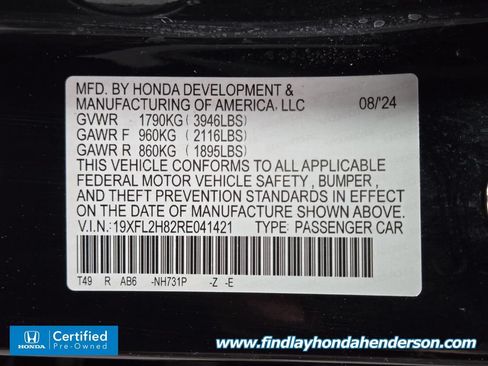 Certified 2024 Honda Civic Sport image 13