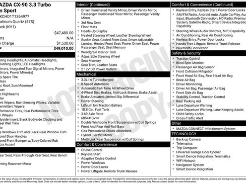 Certified 2026 MAZDA CX-90 3.3 Turbo w/ Premium Sport Pkg AWD/4WD image 40