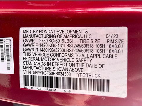Used 2023 Honda Ridgeline RTL image 29
