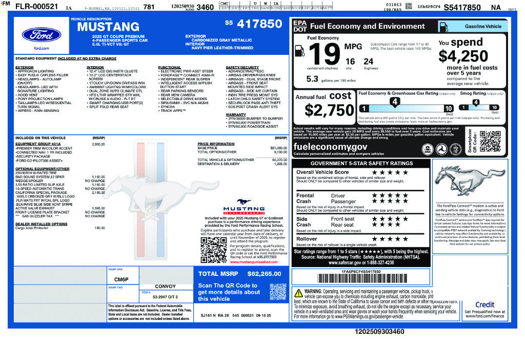 Certified 2025 Ford Mustang GT Premium RWD image 31