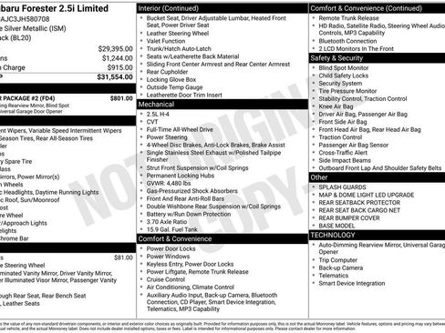 Used 2018 Subaru Forester 2.5i Limited w/ Popular Package #2 image 39