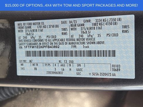 Used 2023 Ford F150 XLT w/ Equipment Group 302A High AWD/4WD image 28