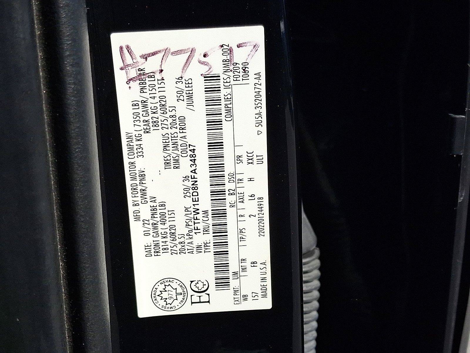 Used 2022 Ford F150 XLT w/ Equipment Group 302A High AWD/4WD image 23