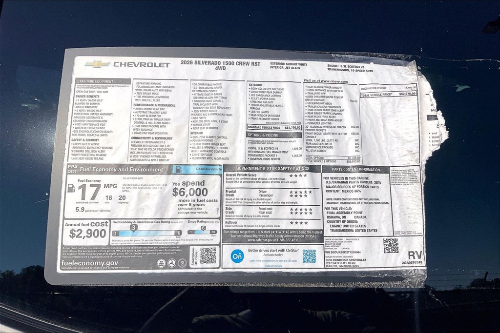 New 2026 Chevrolet Silverado 1500 RST w/ Safety Package AWD/4WD image 16