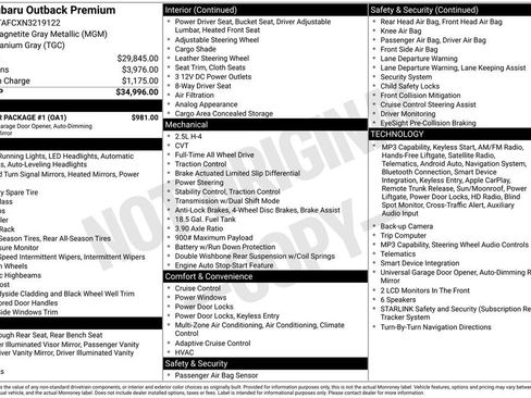 Used 2022 Subaru Outback Premium w/ Popular Package #1 AWD/4WD image 25