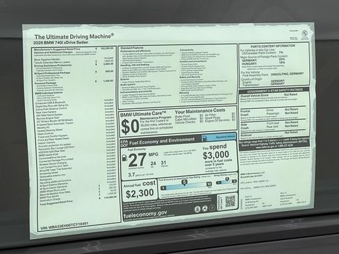 New 2026 BMW 740i xDrive AWD/4WD image 16