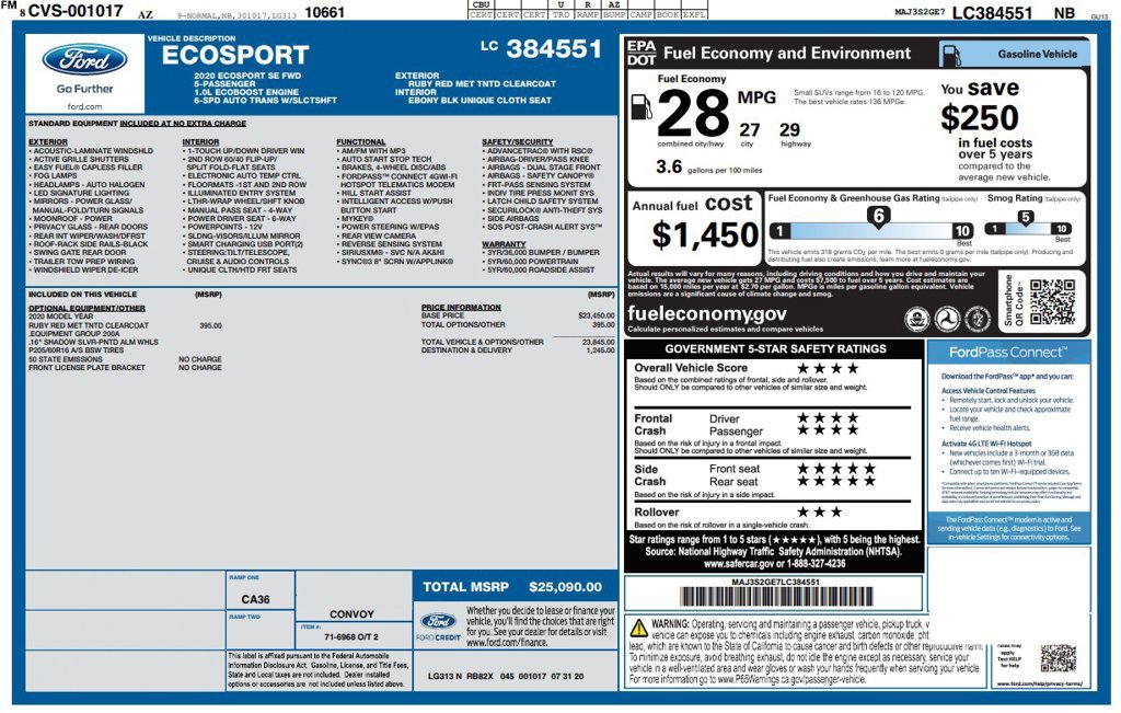 Used 2020 Ford EcoSport SE FWD image 4
