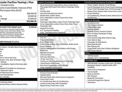 Used 2017 Chrysler Pacifica Touring-L Plus w/ Advanced Safetytec Group image 6