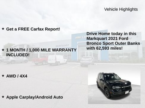 Used 2021 Ford Bronco Sport Outer Banks AWD/4WD image 8
