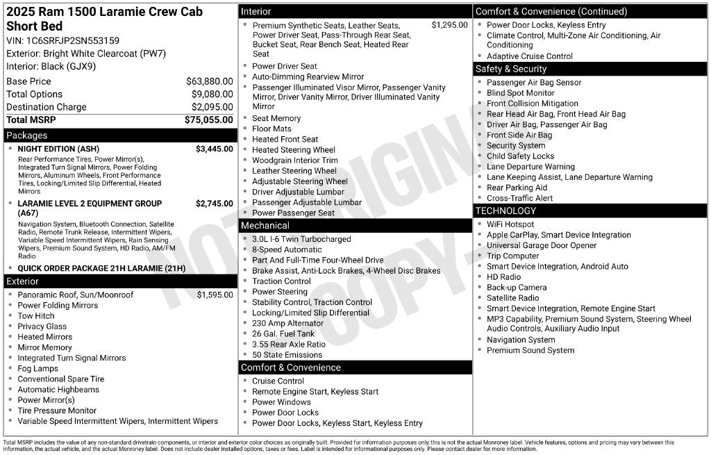 Used 2025 RAM 1500 Laramie w/ Night Edition AWD/4WD image 3
