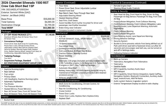 New 2026 Chevrolet Silverado 1500 RST w/ Z71 Off-Road Package AWD/4WD image 34
