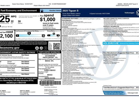 Used 2025 Volkswagen Tiguan S AWD/4WD image 41
