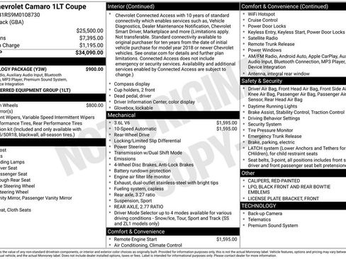 Used 2021 Chevrolet Camaro LT w/ Technology Package image 2