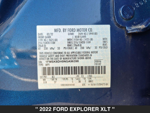 Used 2022 Ford Explorer XLT w/ Equipment Group 202A AWD/4WD image 34