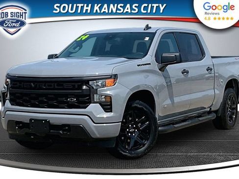 Used 2024 Chevrolet Silverado 1500 Custom w/ Turbomax Blackout Package AWD/4WD image 1