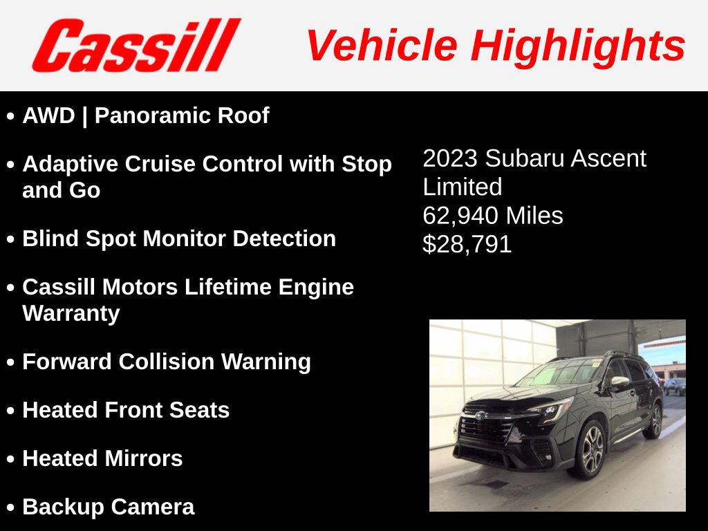 Used 2023 Subaru Ascent Limited w/ Technology Package AWD/4WD image 3
