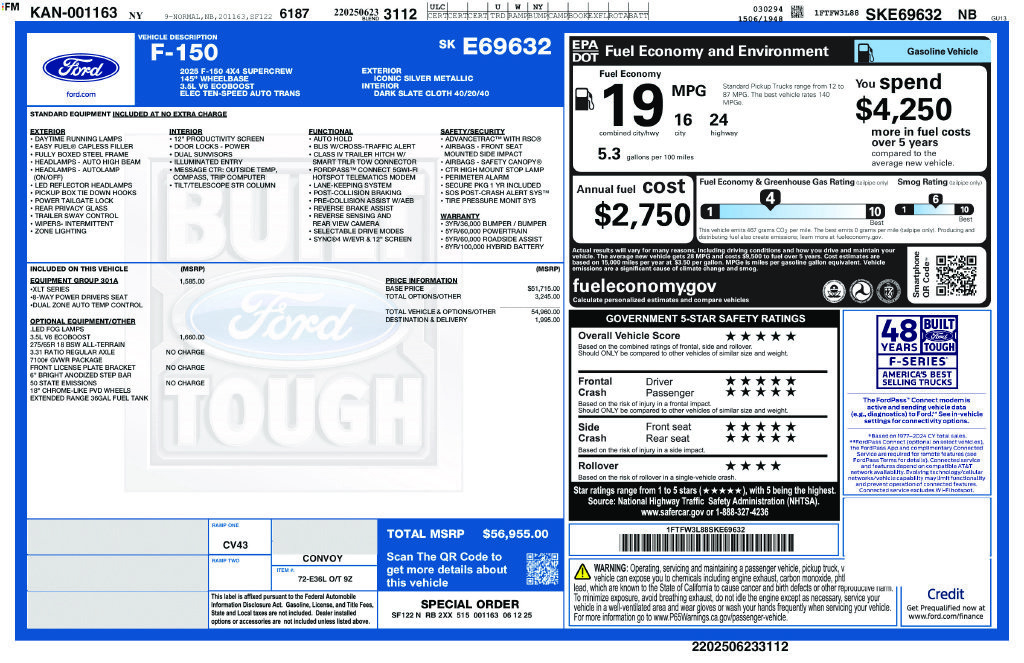 Used 2025 Ford F150 XLT w/ Equipment Group 301A Standard AWD/4WD image 6