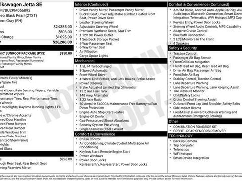 Used 2023 Volkswagen Jetta SE w/ Panoramic Sunroof Package image 33