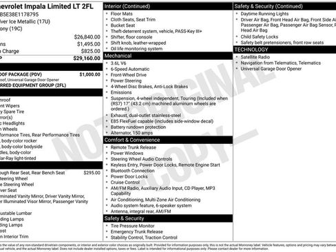 Used 2014 Chevrolet Impala LT w/ LT Sunroof Package FWD image 2