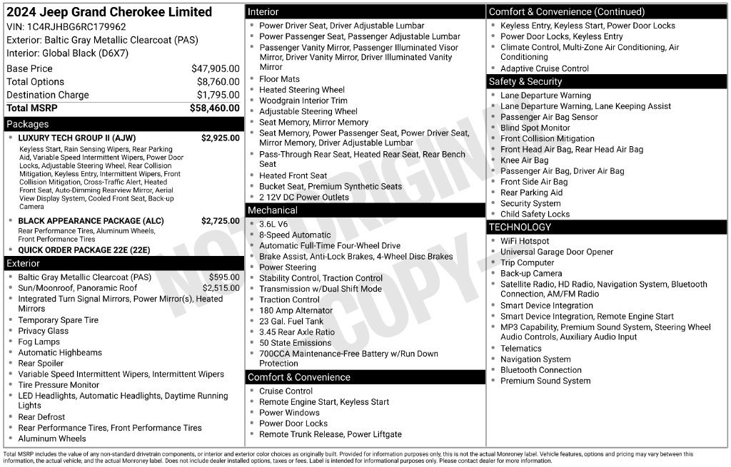 Certified 2024 Jeep Grand Cherokee Limited w/ Luxury Tech Group II AWD/4WD image 40
