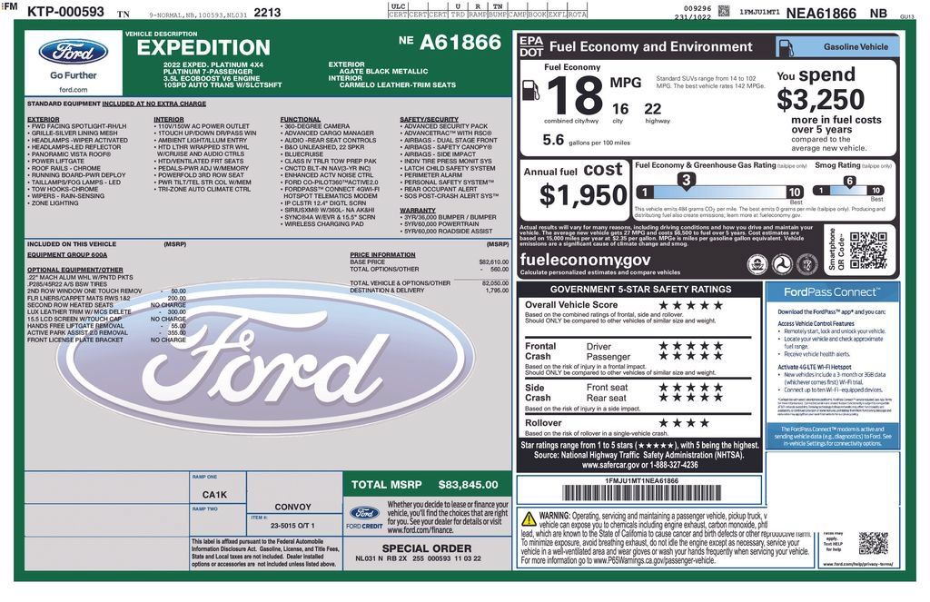 Used 2022 Ford Expedition Platinum AWD/4WD image 61