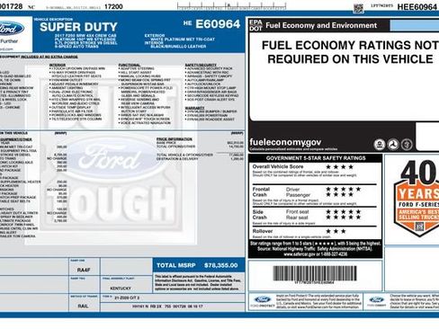 Used 2017 Ford F250 Platinum w/ Platinum Ultimate Package AWD/4WD image 48