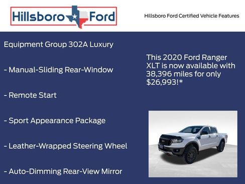 Certified 2020 Ford Ranger XLT w/ Equipment Group 302A Luxury image 5
