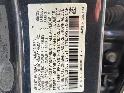 Certified 2025 Honda Civic Sport image 11