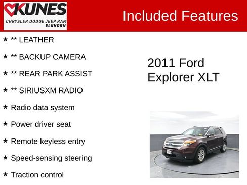 Used 2011 Ford Explorer XLT w/ 202A Rapid Spec Order Code AWD/4WD image 3