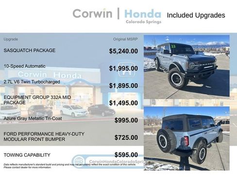 Used 2023 Ford Bronco Badlands w/ Sasquatch Package image 4