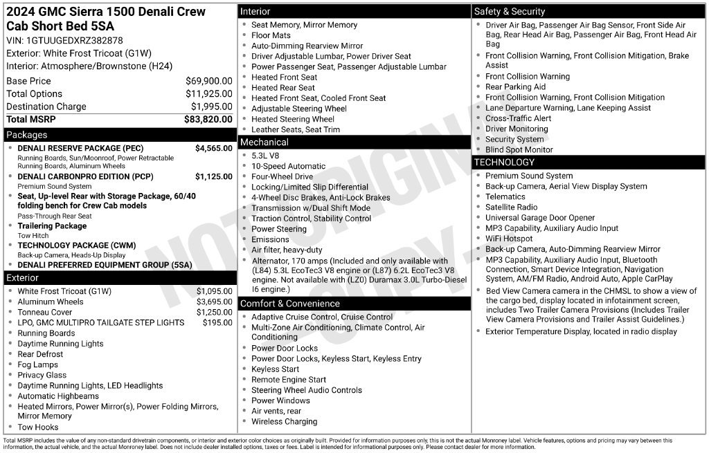 Used 2024 GMC Sierra 1500 Denali w/ Denali Reserve Package AWD/4WD image 2