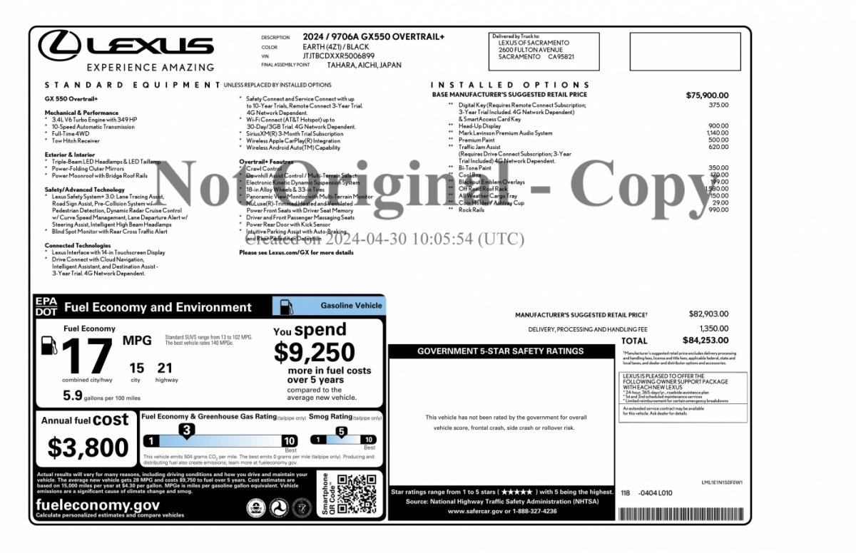 Used 2024 Lexus GX 550 AWD/4WD image 2