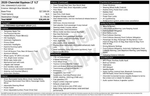 Certified 2020 Chevrolet Equinox LT FWD image 4