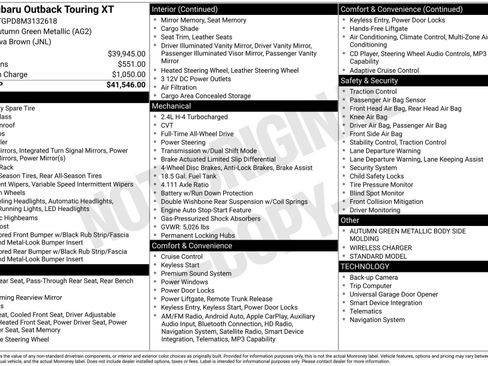 Used 2021 Subaru Outback Touring XT image 1