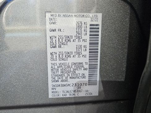 Used 2023 Nissan Pathfinder Platinum FWD image 7
