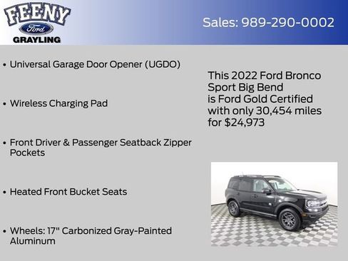 Certified 2022 Ford Bronco Sport Big Bend w/ Convenience Package image 18