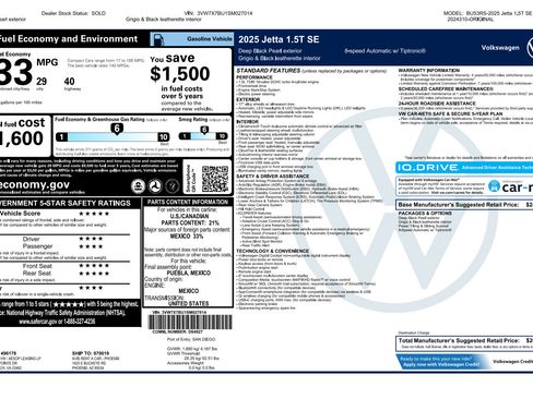 Used 2025 Volkswagen Jetta SE FWD image 30