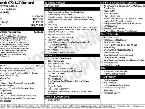 Used 2022 Genesis G70 3.3T w/ Sport Prestige Package image 2