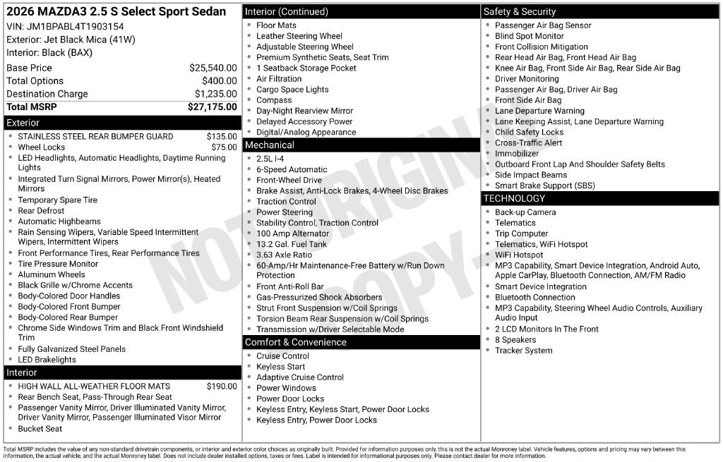 New 2026 MAZDA MAZDA3 s Sport FWD image 21
