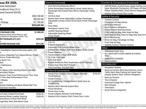 Used 2022 Lexus RX 350L Premium w/ Premium Package image 43