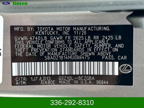 Used 2021 Lexus ES 350 w/ Premium Package FWD image 17