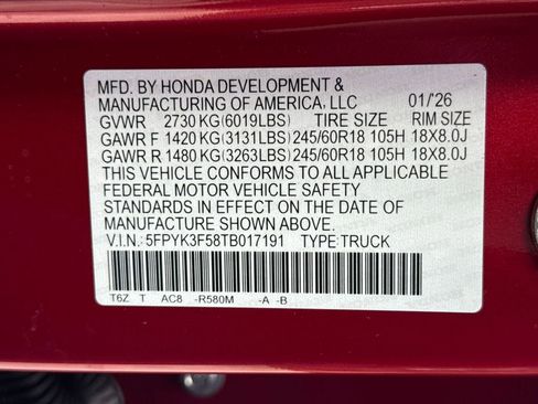 New 2026 Honda Ridgeline RTL image 30