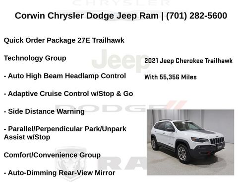 Used 2021 Jeep Cherokee Trailhawk w/ Technology Group AWD/4WD image 6