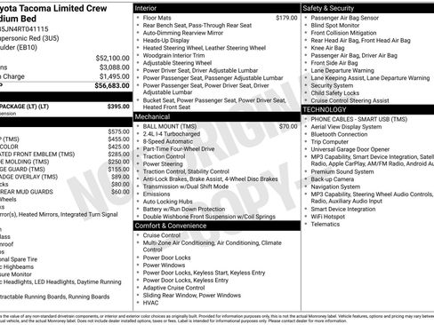 Used 2024 Toyota Tacoma Limited w/ Limited Package (LT) AWD/4WD image 9