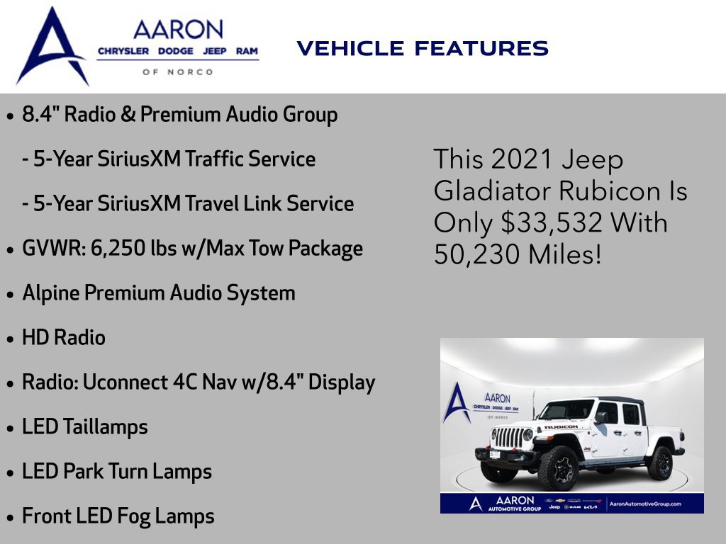 Used 2021 Jeep Gladiator Rubicon AWD/4WD image 14