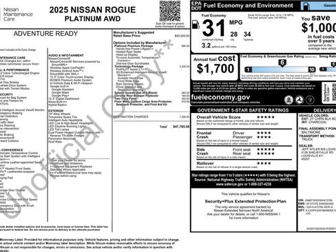 Used 2025 Nissan Rogue Platinum w/ Tech Package AWD/4WD image 53